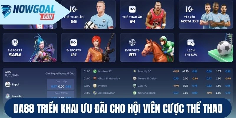 Da88 triển khai ưu đãi cho hội viên cược thể thao
