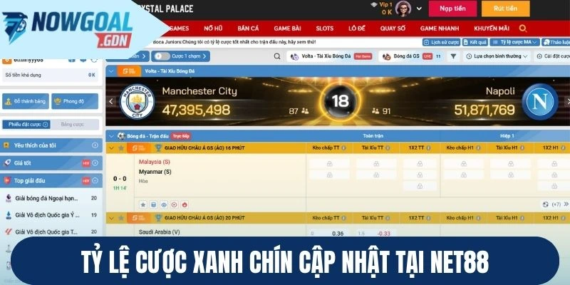 Tỷ lệ cược xanh chín cập nhật tại Net88