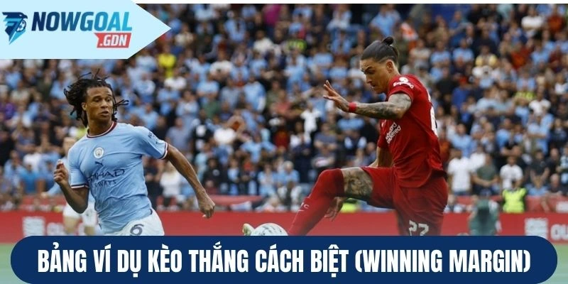 Bảng ví dụ kèo thắng cách biệt (Winning Margin)