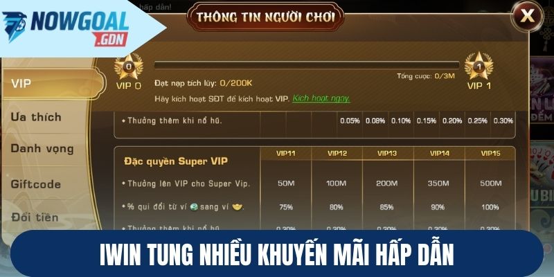 Iwin tung ra nhiều khuyến mãi hấp dẫn