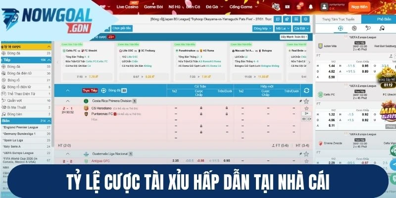Tỷ lệ cược tài xỉu hấp dẫn tại nhà cái
