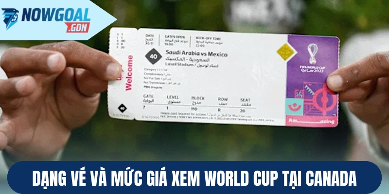 Dạng vé và mức giá xem World Cup tại Canada